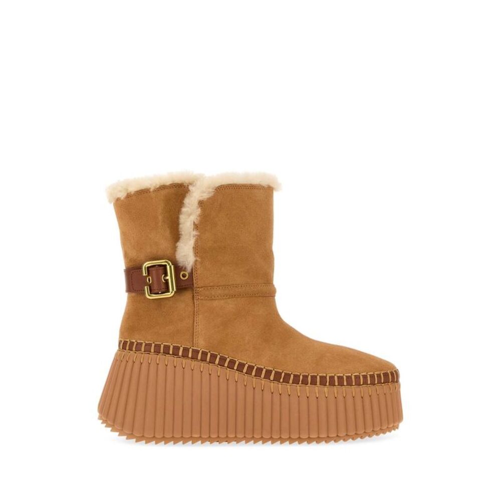 Chloe Women Caramel Suede Nama Ankle Boots